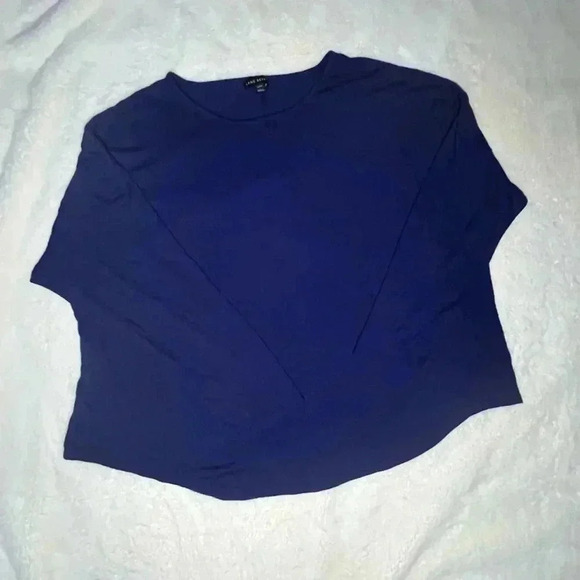 🌸 Lane Bryant Relaxed Long Dolman Sleeve Open Crew Neck Tee, Size 22/24, Blue - Picture 1 of 3